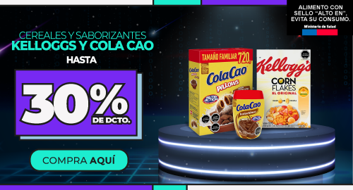 Kelloggs Corn Flakes y Cola Cao en promo Cyber hasta 30% menos