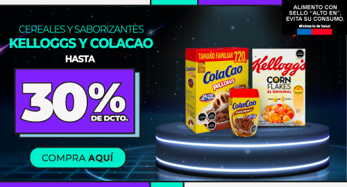 Kelloggs Corn Flakes y Cola Cao en promo Cyber hasta 30% menos